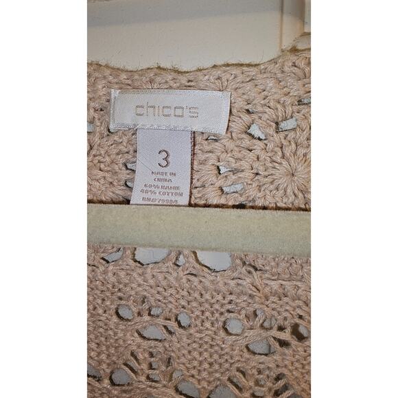 NWOT Chico's Gold Metallic Sz 3 - XL -16 Sweater - Picture 3 of 4